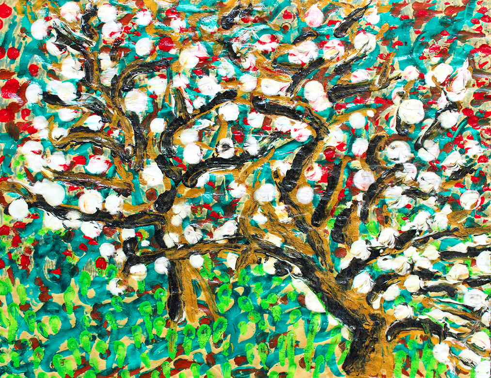 flowering orchard (drawing by franka waaldijk)