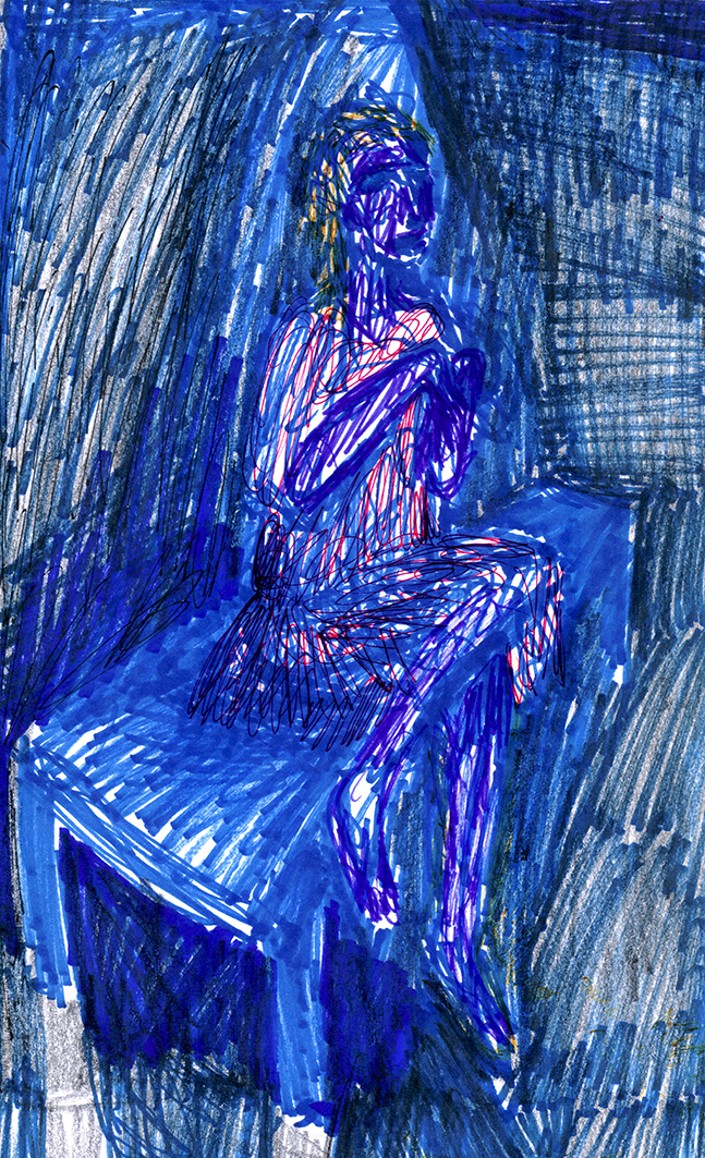woman prisoner (tekening van Franka Waaldijk)