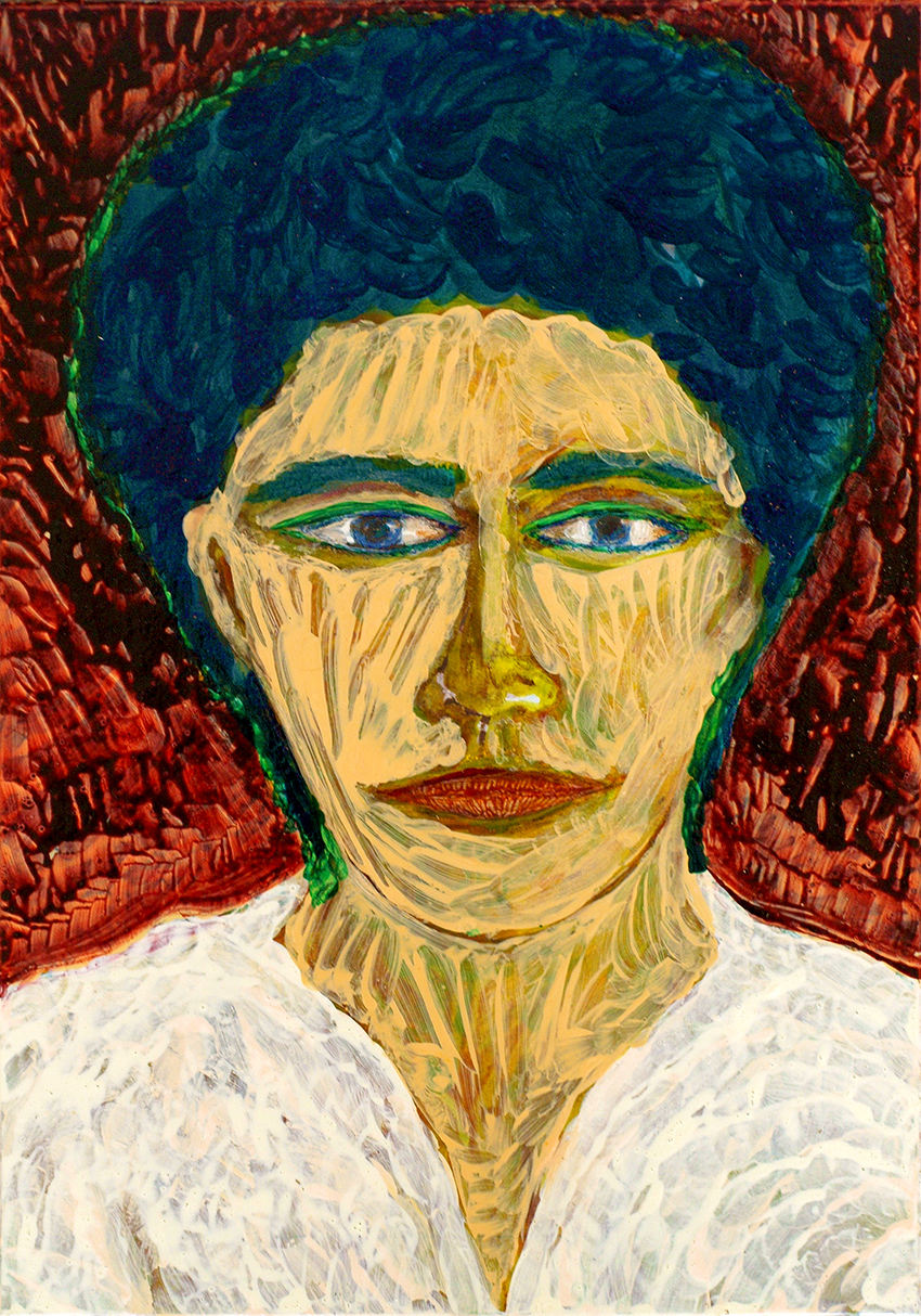 notre dame des anges (groen haar) (schilderij van franka waaldijk)