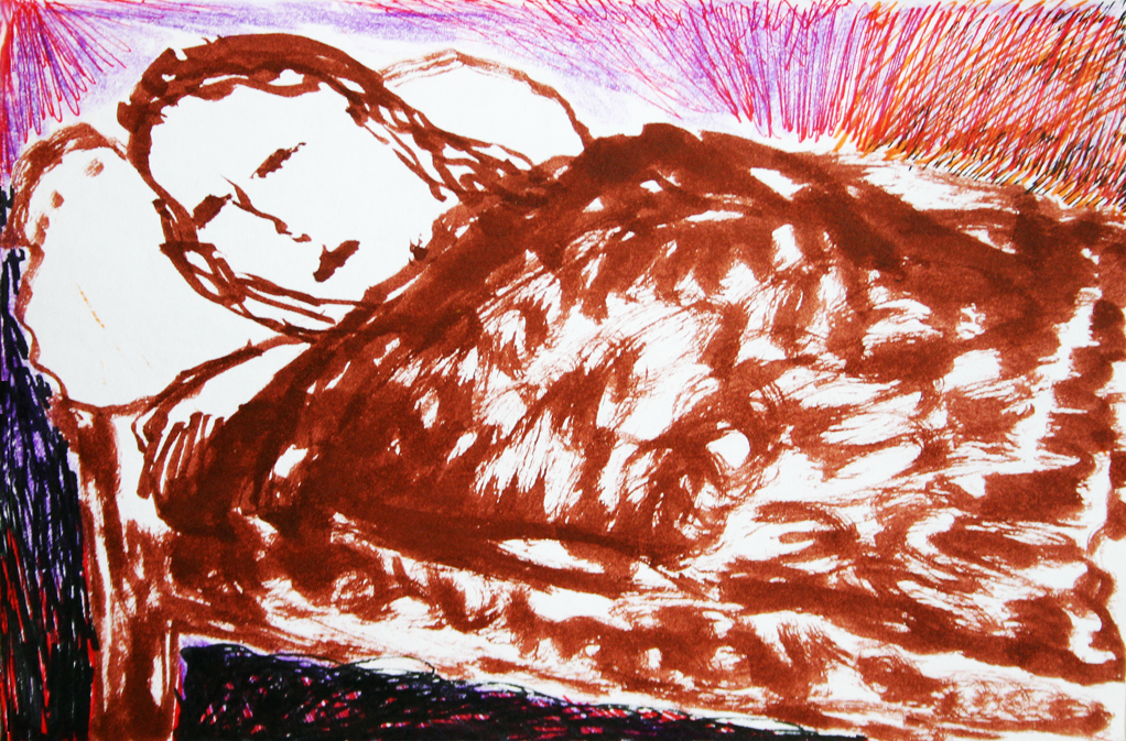 sleeping woman (tekening van franka waaldijk)