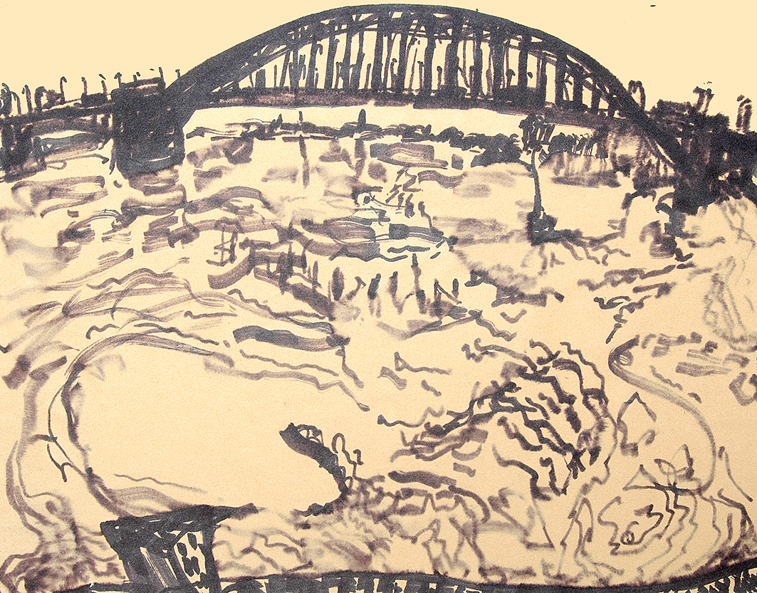 waalbrug bij nijmegen (tekening van Franka Waaldijk)