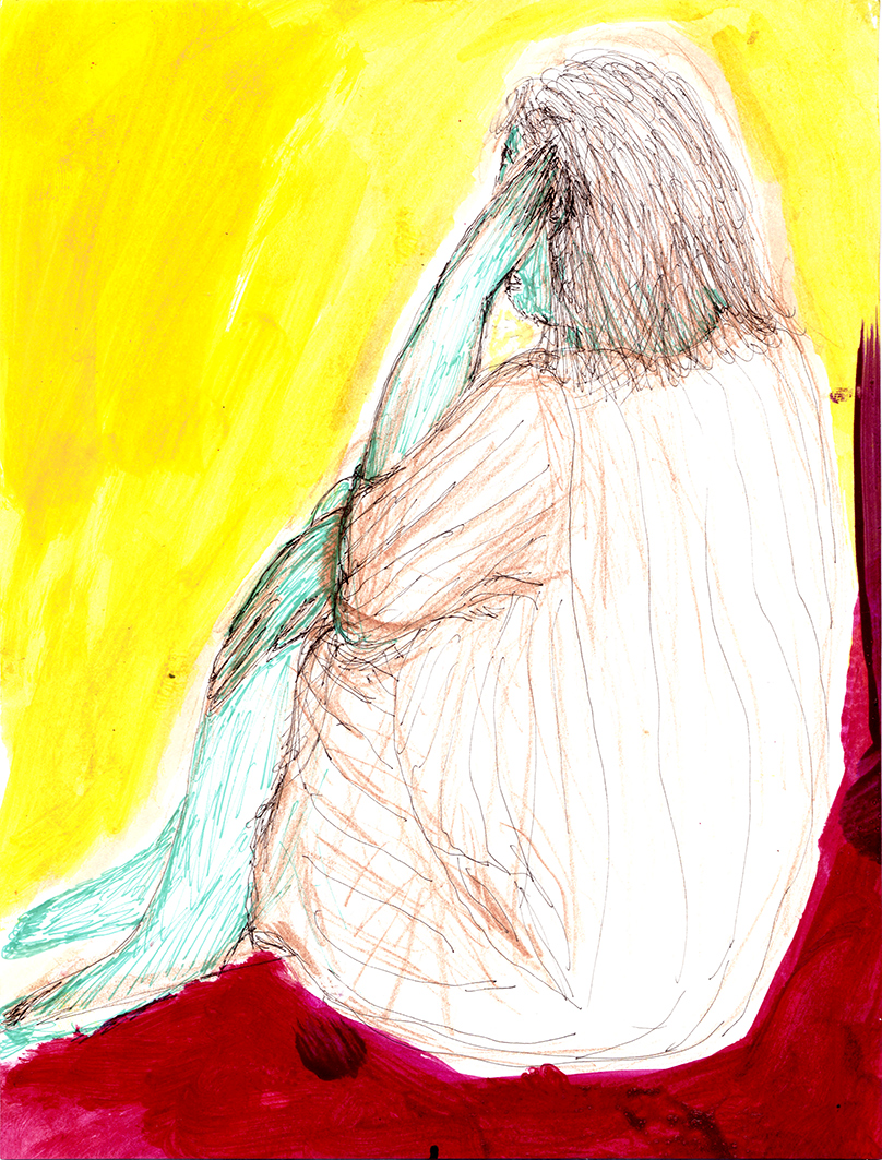 woman in nightgown (drawing by Franka Waaldijk)